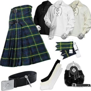 UMAM Tartan Kilt Set – 08 Pieces Kilt Accessories for Men, Scottish Outfit