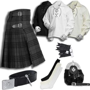 UMAM Tartan Kilt Set – 08 Pieces Kilt Accessories for Men, Scottish Outfit