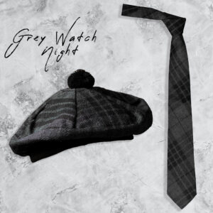UMAM Scottish Hat and Ties - Many Clan Tartans, Acrylic Wool Men Hat and Ties - Grey Watch Night