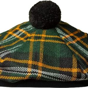 UMAM Scottish Traditional Tam o' Shatner Acrylic Wool Tammy Hat Flat Bonnet Kilt Many Tartans - Heritage of Ireland 045 Tcp
