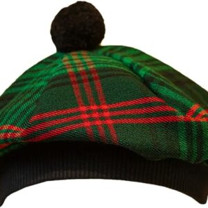 UMAM Scottish Traditional Tam o' Shatner Acrylic Wool Tammy Hat Flat Bonnet Kilt Many Tartans - Hunting Rose 068tcp