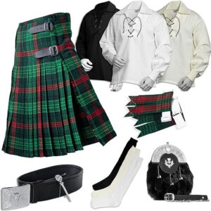 UMAM Tartan Kilt Set – 08 Pieces Kilt Accessories for Men, Scottish Outfit