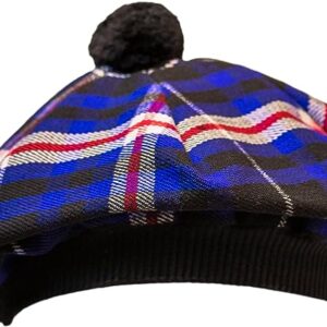 UMAM Scottish Traditional Tam o' Shatner Acrylic Wool Tammy Hat Flat Bonnet Kilt Many Tartans - Leather Pride 038tcp