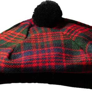 UMAM Scottish Traditional Tam o' Shatner Acrylic Wool Tammy Hat Flat Bonnet Kilt Many Tartans - Macdonald 012tcp