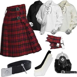 UMAM Tartan Kilt Set – 08 Pieces Kilt Accessories for Men, Scottish Outfit