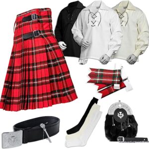 UMAM Tartan Kilt Set – 08 Pieces Kilt Accessories for Men, Scottish Outfit