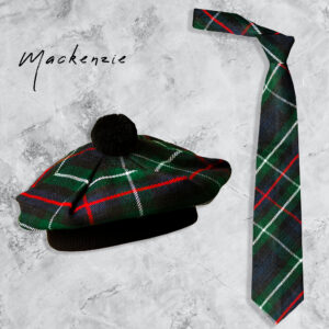 UMAM Scottish Hat and Ties - Many Clan Tartans, Acrylic Wool Men Hat and Ties - Mackenzie