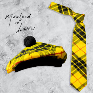 UMAM Scottish Hat and Ties - Many Clan Tartans, Acrylic Wool Men Hat and Ties - Macleod Of Lewis