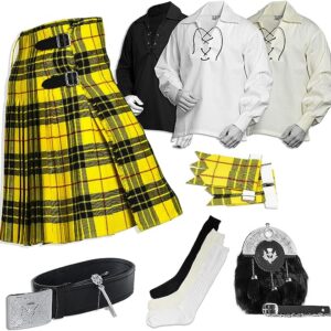 UMAM Tartan Kilt Set – 08 Pieces Kilt Accessories for Men, Scottish Outfit