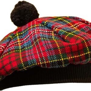 UMAM Scottish Traditional Tam o' Shatner Acrylic Wool Tammy Hat Flat Bonnet Kilt Many Tartans - Macpherson 066tcp
