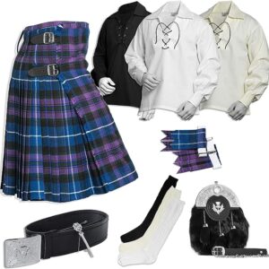 UMAM Tartan Kilt Set – 08 Pieces Kilt Accessories for Men, Scottish Outfit