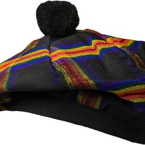 UMAM Scottish Traditional Tam o' Shatner Acrylic Wool Tammy Hat Flat Bonnet Kilt Many Tartans - Rainbow Pride 039tcp
