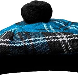 UMAM Scottish Traditional Tam o' Shatner Acrylic Wool Tammy Hat Flat Bonnet Kilt Many Tartans - Ramsay Blue 033tcp