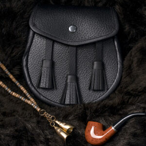 UMAM Traditional Scottish Full and Semi Dress Celtic Sporran in Real Leather and different furs - Kilt Sporran and Belt - Leather Semi