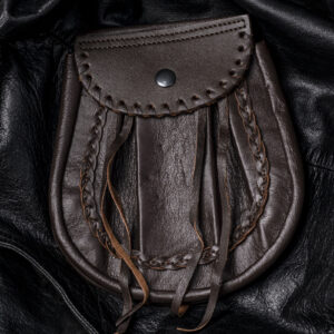 UMAM Traditional Scottish Full and Semi Dress Celtic Sporran in Real Leather and different furs - Kilt Sporran and Belt - RobRoy Brown