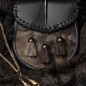 UMAM Traditional Scottish Full and Semi Dress Celtic Sporran in Real Leather and different furs - Kilt Sporran and Belt - Antique Pin Lock