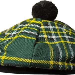 UMAM Scottish Traditional Tam o' Shatner Acrylic Wool Tammy Hat Flat Bonnet Kilt Many Tartans - St Patrick 035 Tcp