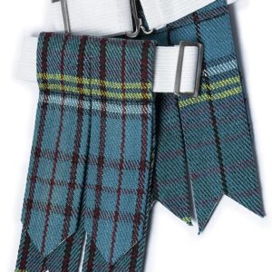 UMAM Kilt Flashes for Men with Heavy Buckle Adjusters, Plain & Tartan Kilt Sock Flashes.