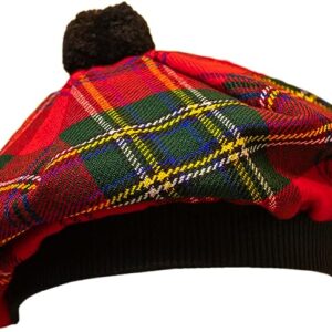 UMAM Scottish Traditional Tam o' Shatner Acrylic Wool Tammy Hat Flat Bonnet Kilt Many Tartans - Ulster Red 042tcp