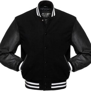 UMAM Women's Men’s Varsity Jackets Baseball Letterman Wool Body Genuine Leather Sleeves Bomber American Style Varsity Jacket b
