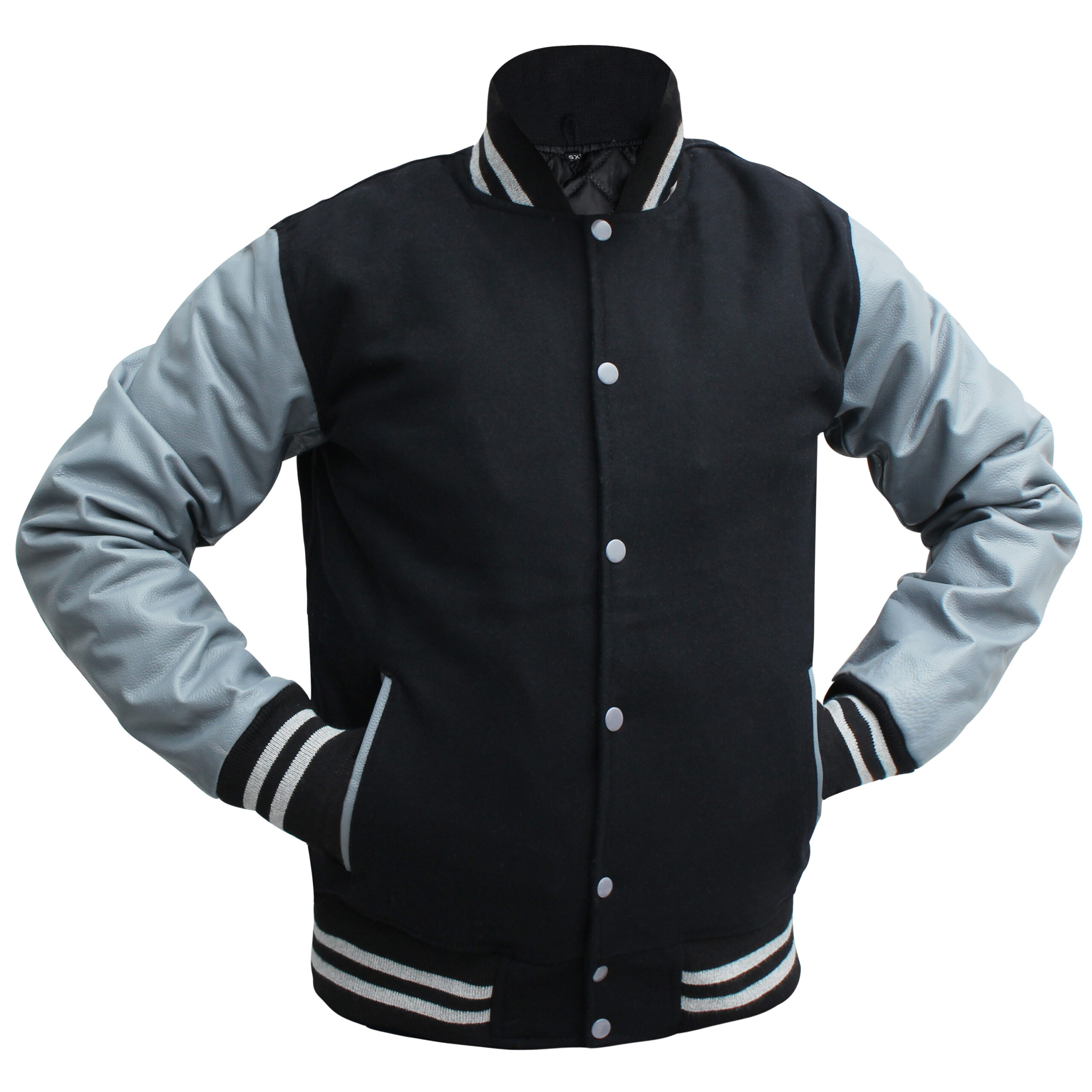 UMAM Women's Men’s Varsity Jackets Baseball Letterman Wool Body Genuine Leather Sleeves Bomber American Style Varsity Jacket b