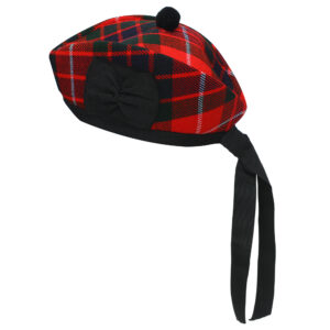Glengarry Cap-Traditional Scottish Hat,100% Wool, Acrylic Wool Tartan,Kilts/Bagpipes Accessories,Polyester Cotton Ribbon