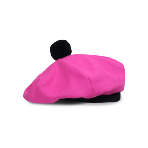 Scottish Traditional Tam o' Shatner Full Wool Tammy Hat Flat Bonnet Kilt Many Tartans - Hot Pink