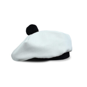 Scottish Traditional Tam o' Shatner Full Wool Tammy Hat Flat Bonnet Kilt Many Tartans - Off White