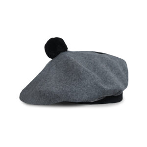 Scottish Traditional Tam o' Shatner Full Wool Tammy Hat Flat Bonnet Kilt Many Tartans - Slate grey