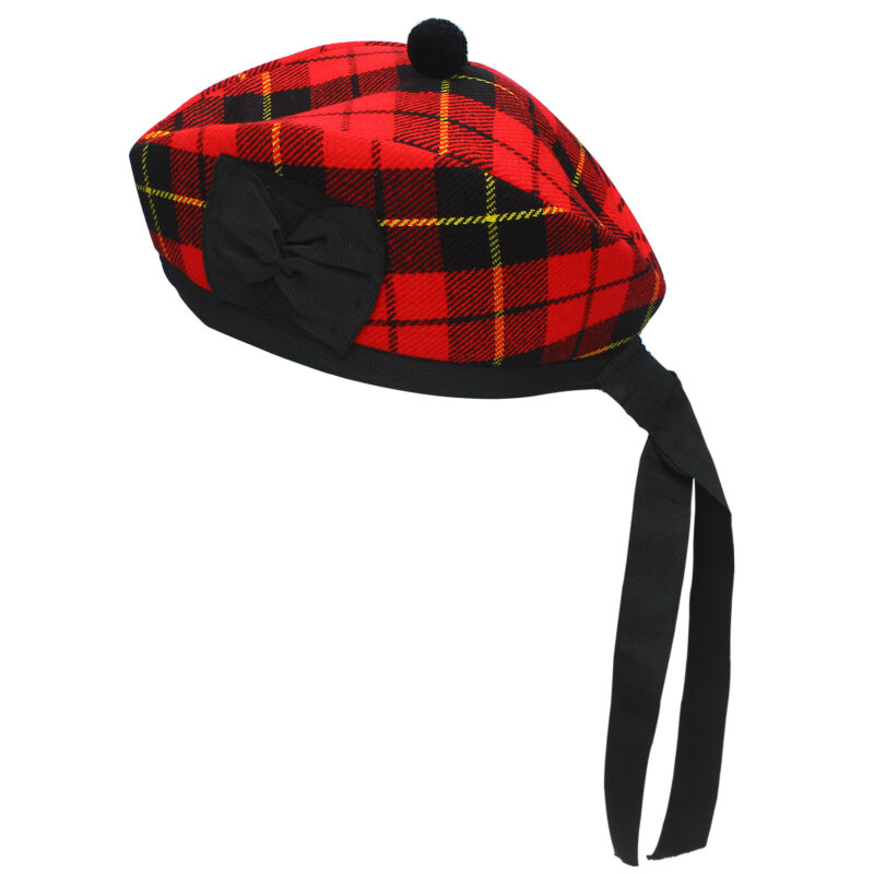 Glengarry Cap-Traditional Scottish Hat,100% Wool, Acrylic Wool Tartan,Kilts/Bagpipes Accessories,Polyester Cotton Ribbon - Image 2