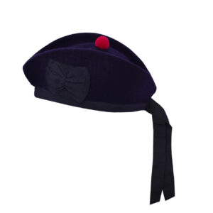 Glengarry Cap-Traditional Scottish Hat,100% Wool, Acrylic Wool Tartan,Kilts/Bagpipes Accessories,Polyester Cotton Ribbon