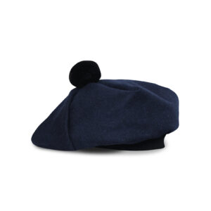 Scottish Traditional Tam o' Shatner Full Wool Tammy Hat Flat Bonnet Kilt Many Tartans - Navy Blue