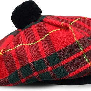 UMAM Scottish Traditional Tam o' Shatner Acrylic Wool Tammy Hat Flat Bonnet Kilt Many Tartans - Cameron