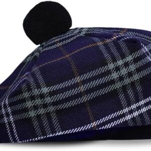 UMAM Scottish Traditional Tam o' Shatner Acrylic Wool Tammy Hat Flat Bonnet Kilt Many Tartans - Cassidy