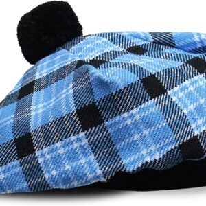 UMAM Scottish Traditional Tam o' Shatner Acrylic Wool Tammy Hat Flat Bonnet Kilt Many Tartans - Clark
