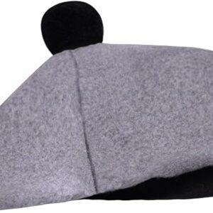 UMAM Scottish Traditional Tam o' Shatner Acrylic Wool Tammy Hat Flat Bonnet Kilt Many Tartans - Cool Grey