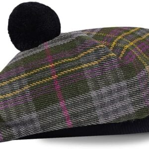 UMAM Scottish Traditional Tam o' Shatner Acrylic Wool Tammy Hat Flat Bonnet Kilt Many Tartans - Kennedy Weathered