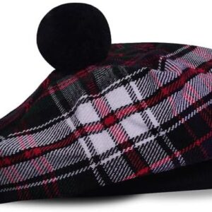 UMAM Scottish Traditional Tam o' Shatner Acrylic Wool Tammy Hat Flat Bonnet Kilt Many Tartans - Macdonald Dress Modern