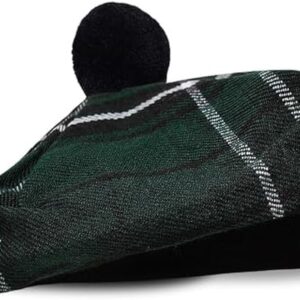 UMAM Scottish Traditional Tam o' Shatner Acrylic Wool Tammy Hat Flat Bonnet Kilt Many Tartans - Maclean Hunting