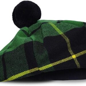 UMAM Scottish Traditional Tam o' Shatner Acrylic Wool Tammy Hat Flat Bonnet Kilt Many Tartans - Wallace Hunting