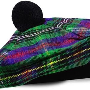 UMAM Scottish Traditional Tam o' Shatner Acrylic Wool Tammy Hat Flat Bonnet Kilt Many Tartans - Wood Clan
