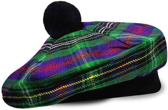 UMAM Scottish Traditional Tam o' Shatner Acrylic Wool Tammy Hat Flat Bonnet Kilt Many Tartans - Wood Clan