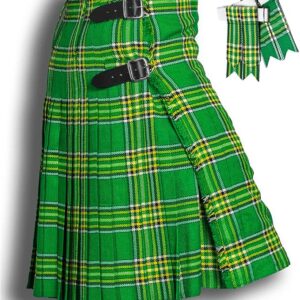 Kilt for Men, Premium Traditional Scottish Men's Kilt & Flashes - 5 Yard 16 oz Acrylic Wool