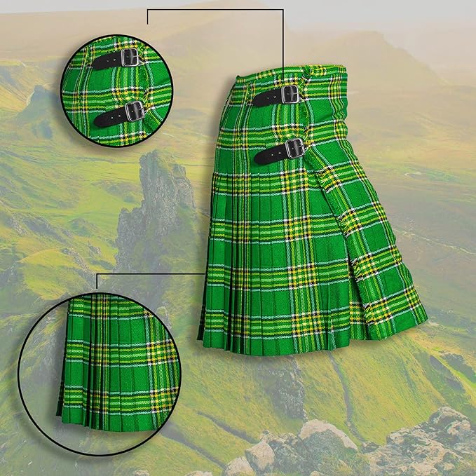 Kilt for Men, Premium Traditional Scottish Men's Kilt & Flashes - 5 Yard 16 oz Acrylic Wool - Image 3
