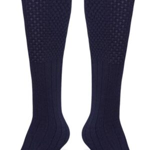 Scottish Highland Kilt Hose for Men, Ribbed Socks for USA Shoe Sizes, Wool Blend