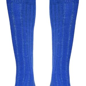 Scottish Highland Kilt Hose for Men, Ribbed Socks for USA Shoe Sizes, Wool Blend