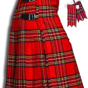 Kilt for Men, Premium Traditional Scottish Men's Kilt & Flashes - 5 Yard 16 oz Acrylic Wool